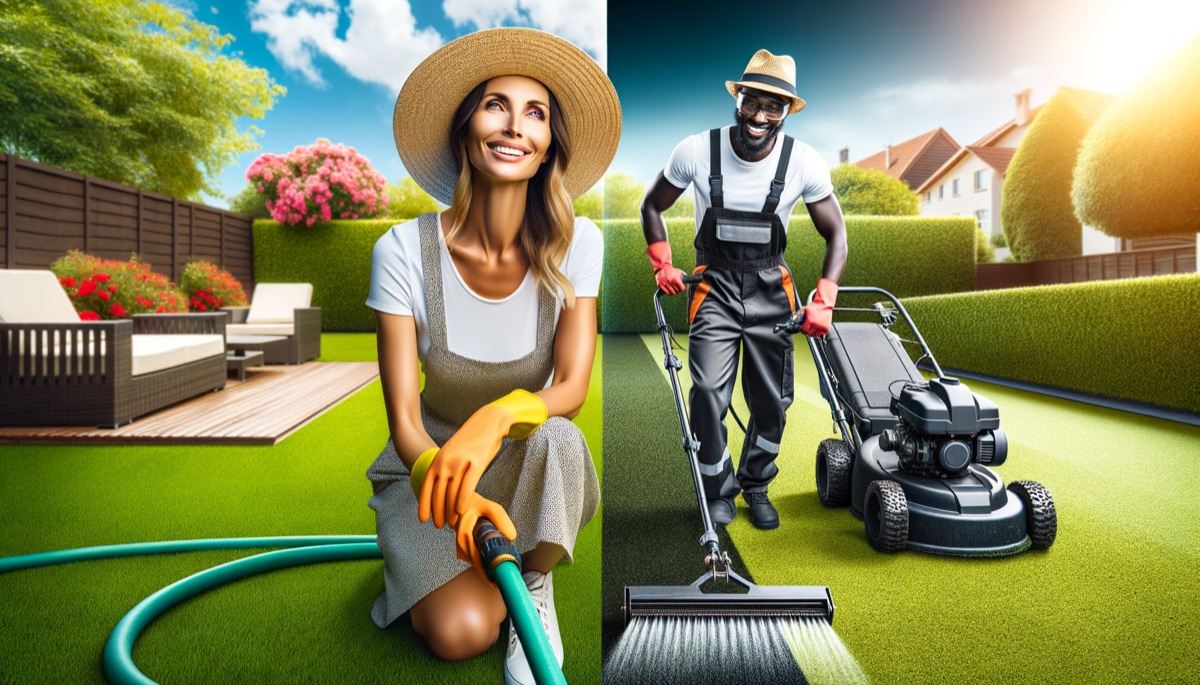 Comparison of DIY homeowner turf cleaning versus professional commercial equipment
