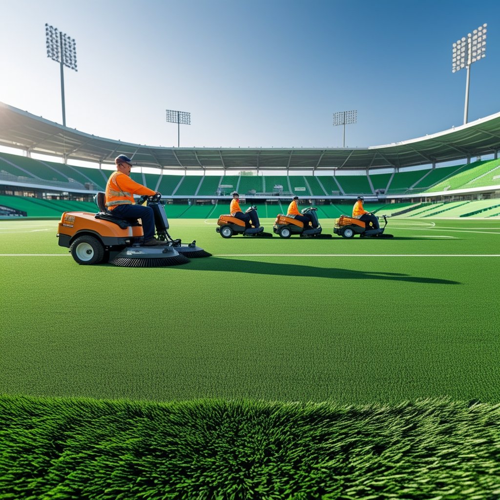 Commercial artificial turf cleaning at a large property