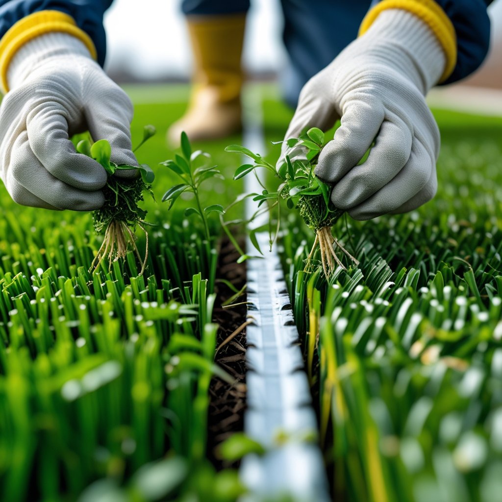 Professional weed removal service for artificial turf installations
