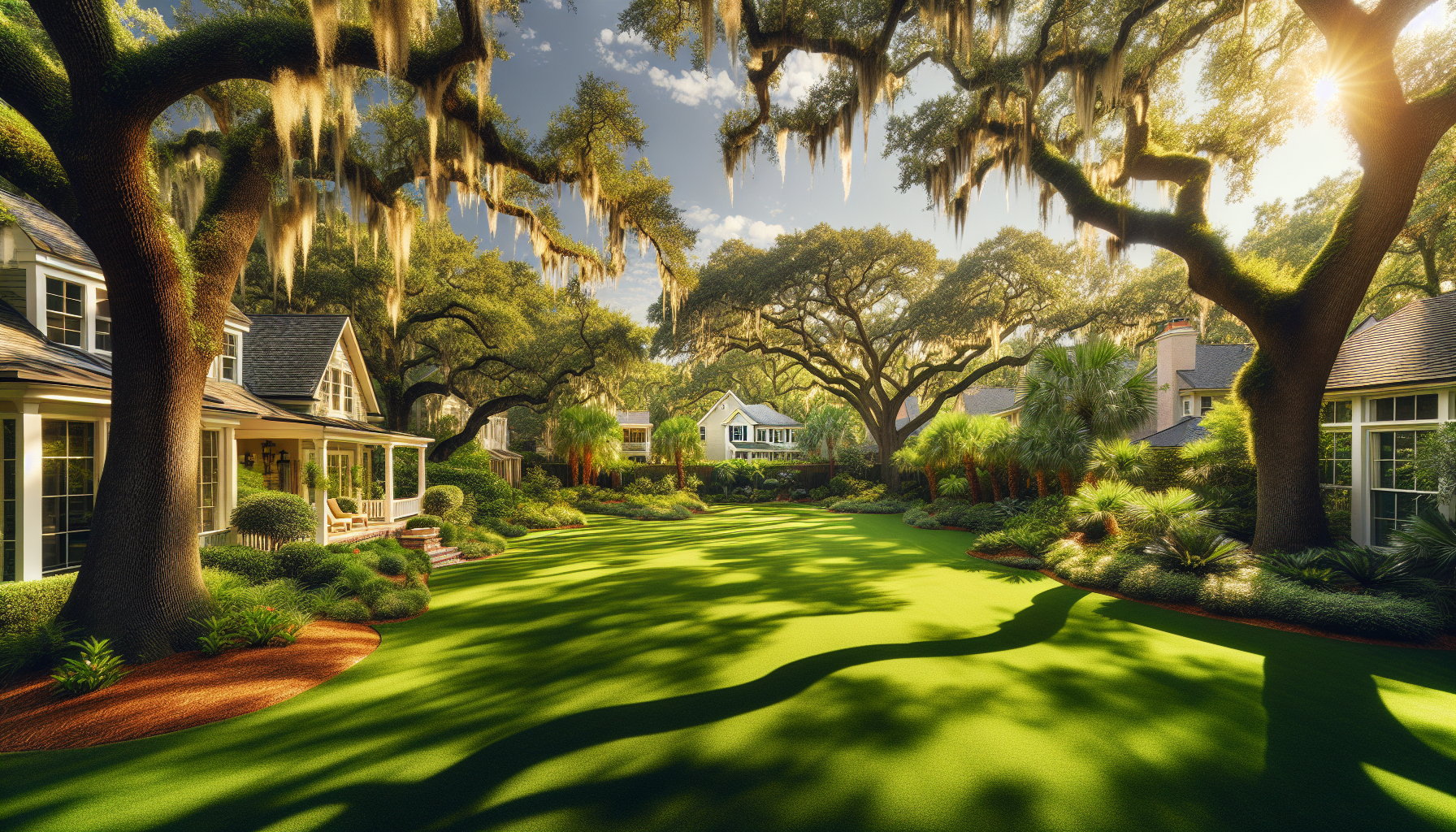 Artificial turf in a Georgia backyard